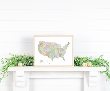 Load image into Gallery viewer, US State Flower Map Art Print
