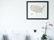 Load image into Gallery viewer, US State Flower Map Art Print