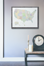 Load image into Gallery viewer, US State Flower Map Art Print