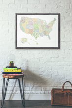 Load image into Gallery viewer, US State Flower Map Art Print