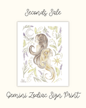 Load image into Gallery viewer, Gemini Zodiac Sign Art Print - Seconds Sale