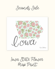 Load image into Gallery viewer, Iowa State Flower Map Print - Seconds Sale