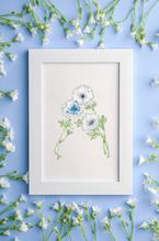 Load image into Gallery viewer, Letter A Initial Floral Art Print