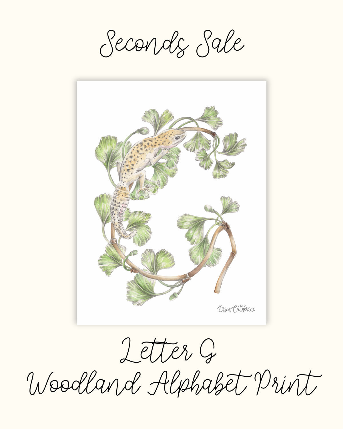 Letter G Woodland Print - Seconds Sale