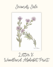 Load image into Gallery viewer, Letter K Woodland Print - Seconds Sale
