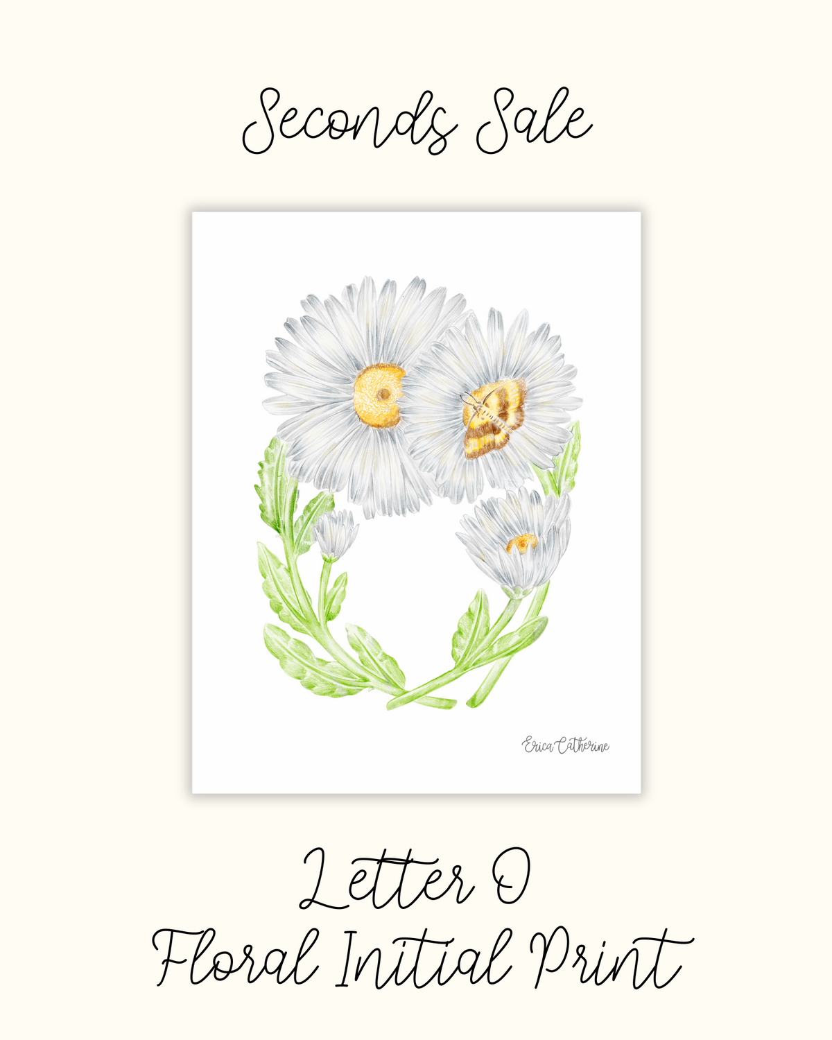 Letter O Floral Letter Print - Seconds Sale