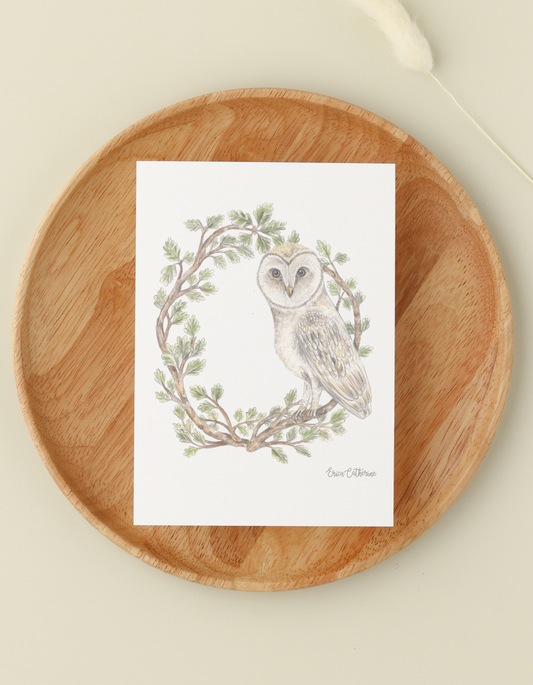 Letter O Woodland Alphabet Fine Art Print