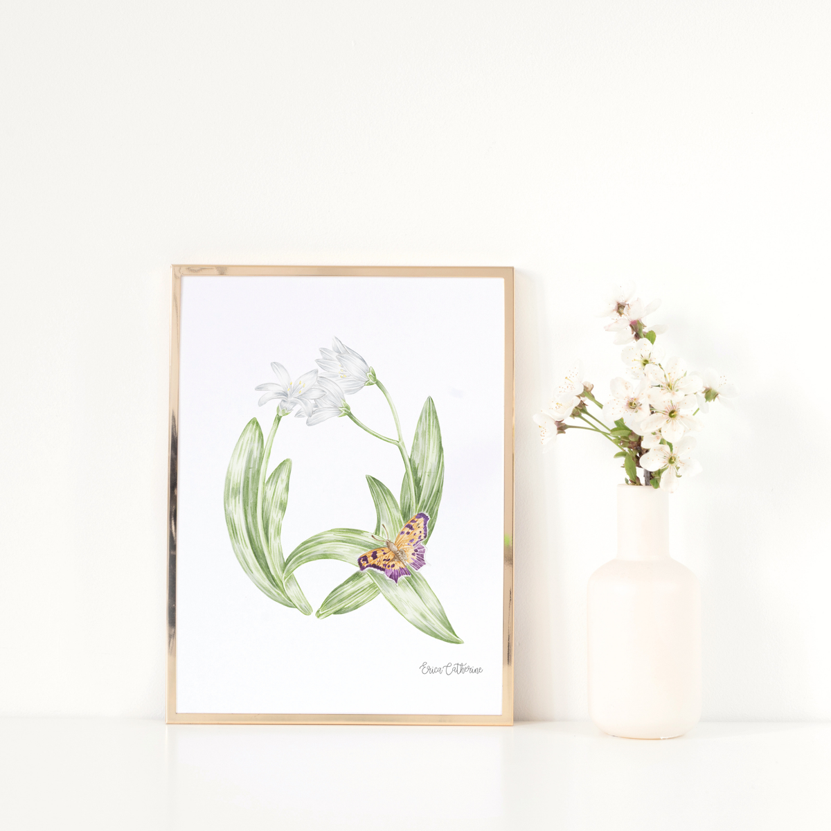 Letter Q Floral Initial Print