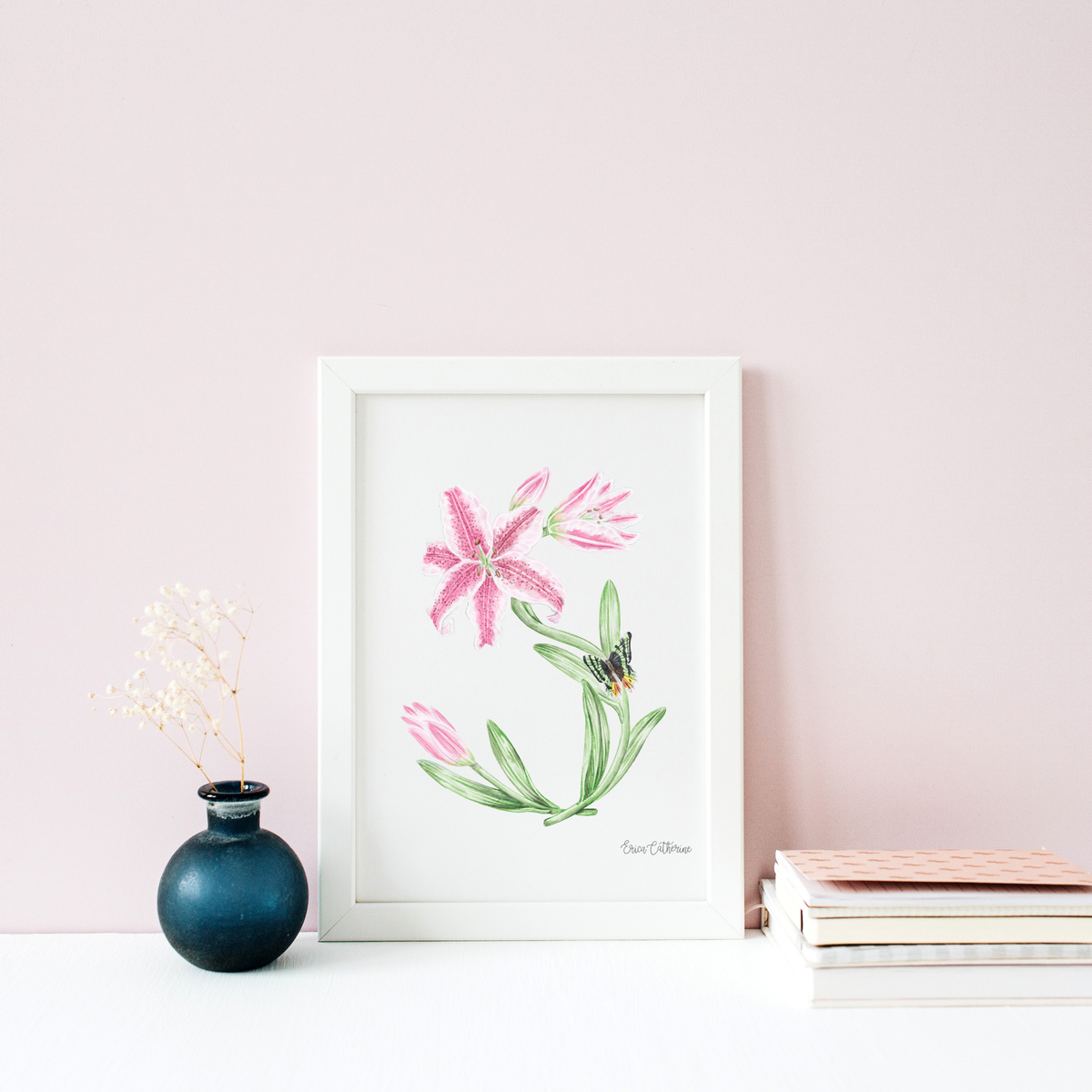 Letter S Floral Initial Art Print