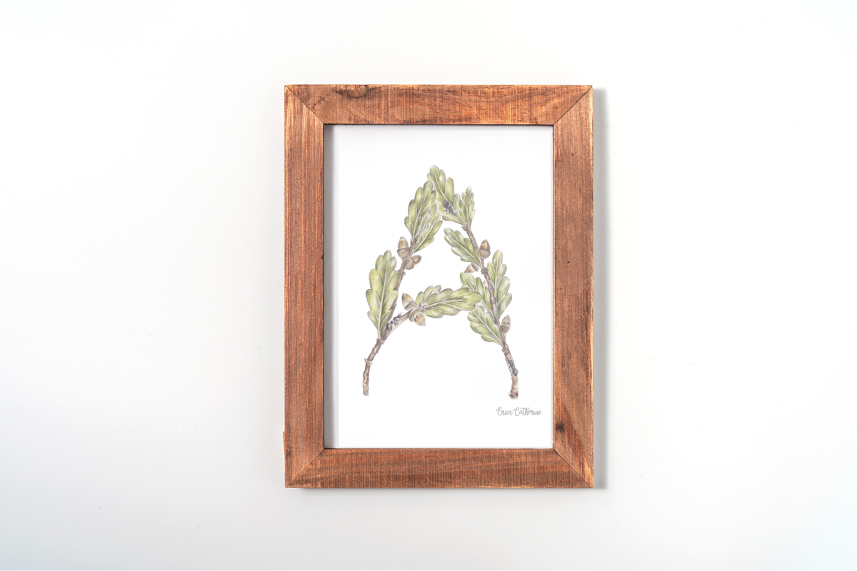 Letter A Woodland Alphabet Fine Art Print