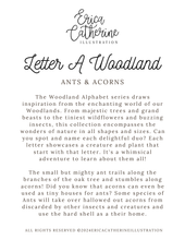 Load image into Gallery viewer, Letter A Woodland Alphabet Fine Art Print