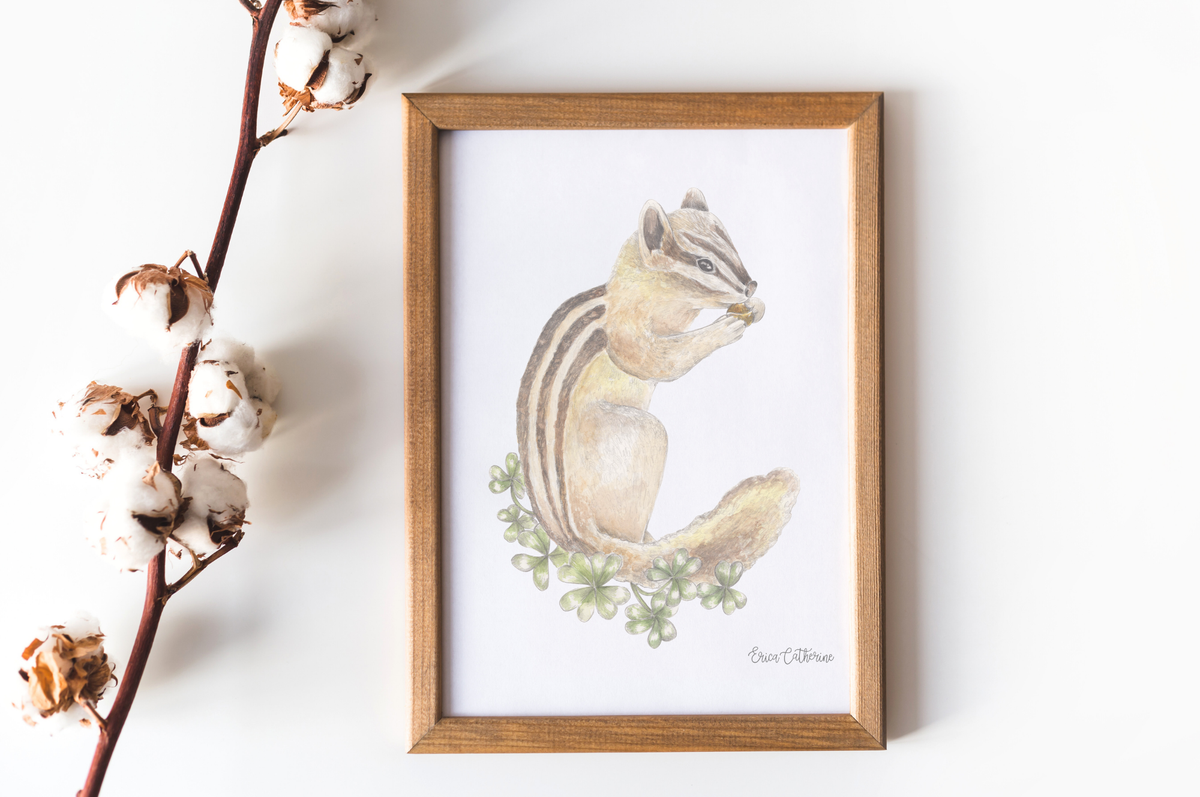 Letter C Woodland Alphabet Fine Art Print