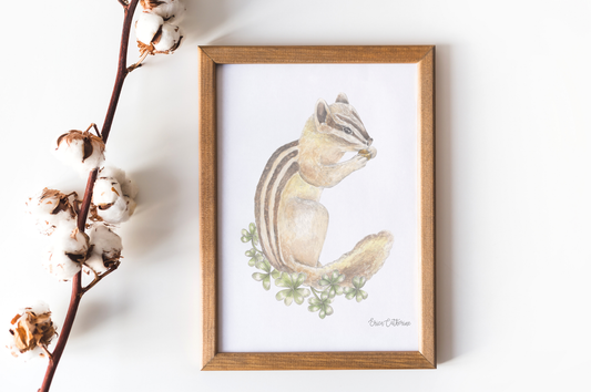 Letter C Woodland Alphabet Fine Art Print