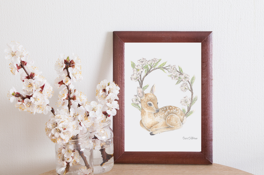 Letter D Woodland Alphabet Collection Fine Art Print