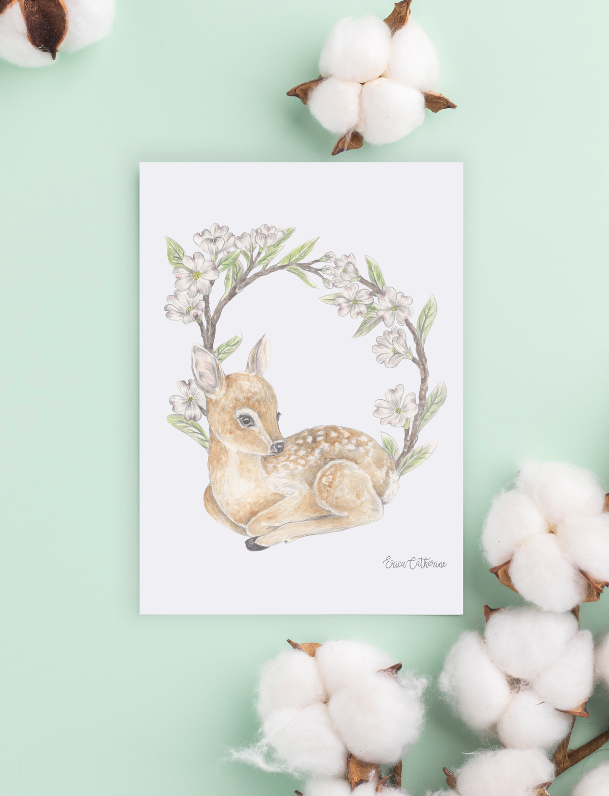 Letter D Woodland Alphabet Collection Fine Art Print
