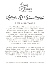 Load image into Gallery viewer, Letter D Woodland Alphabet Collection Fine Art Print
