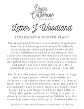 Load image into Gallery viewer, Letter J Woodland Alphabet Fine Art Print
