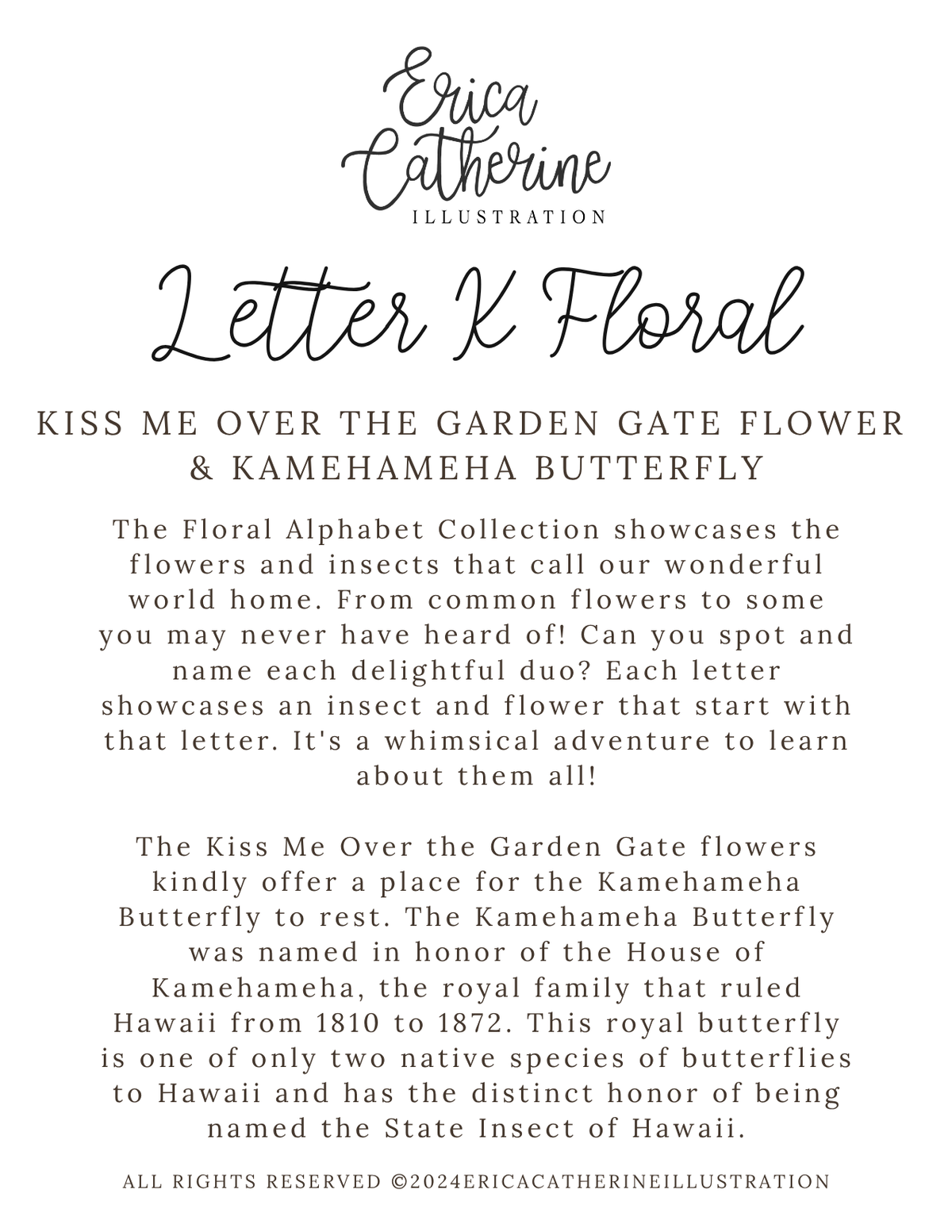 Letter K Floral Initial Art Print