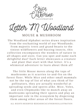 Load image into Gallery viewer, Letter M Woodland Alphabet Fine Art Print