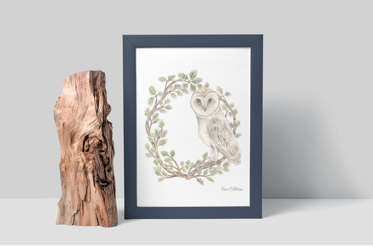 Letter O Woodland Alphabet Fine Art Print