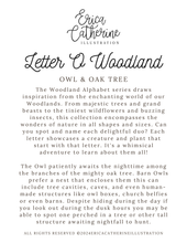 Load image into Gallery viewer, Letter O Woodland Alphabet Fine Art Print