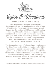 Load image into Gallery viewer, Letter P Woodland Alphabet Fine Art Print