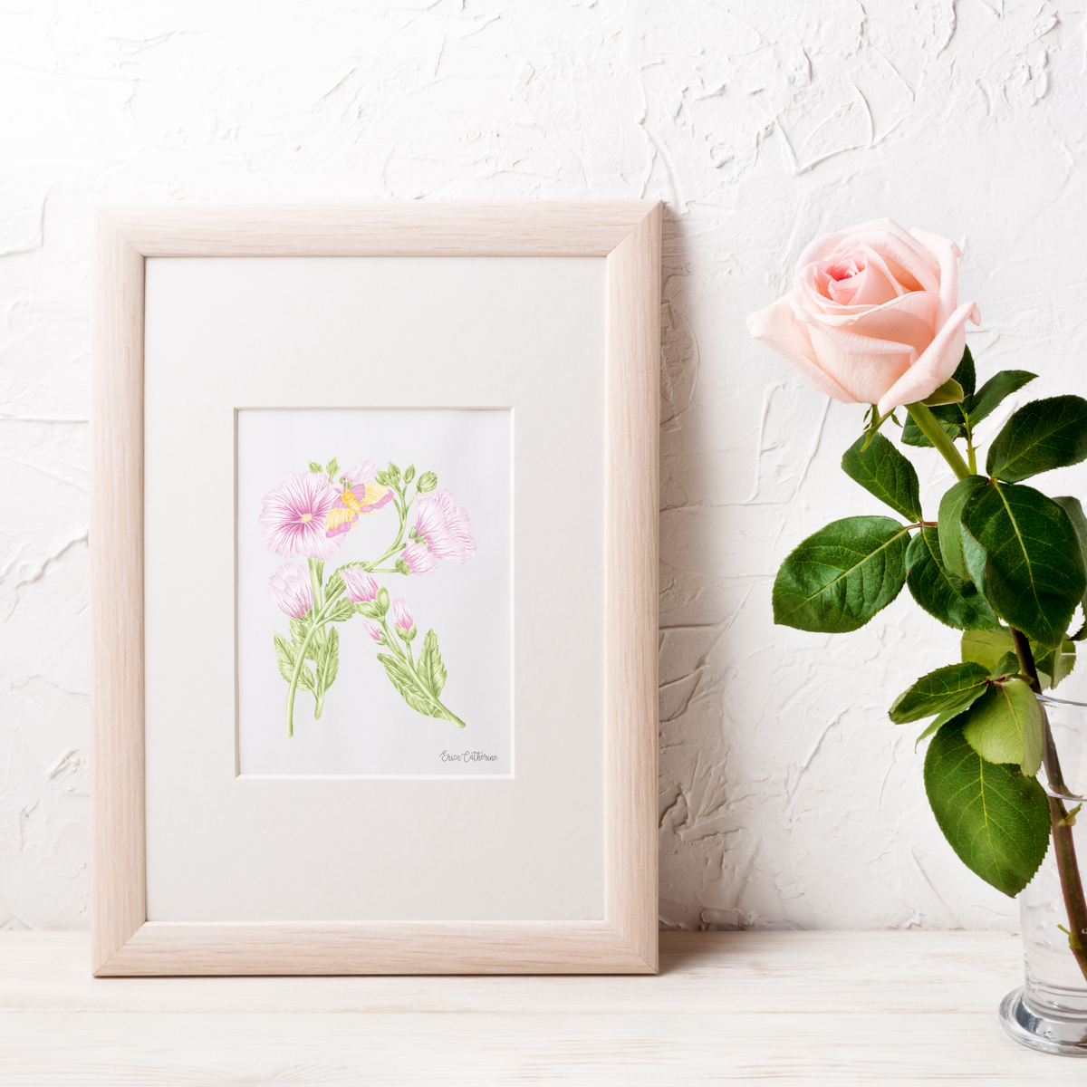 Letter R Floral Initial Art Print