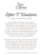 Load image into Gallery viewer, Letter V Woodland Alphabet Fine Art Print