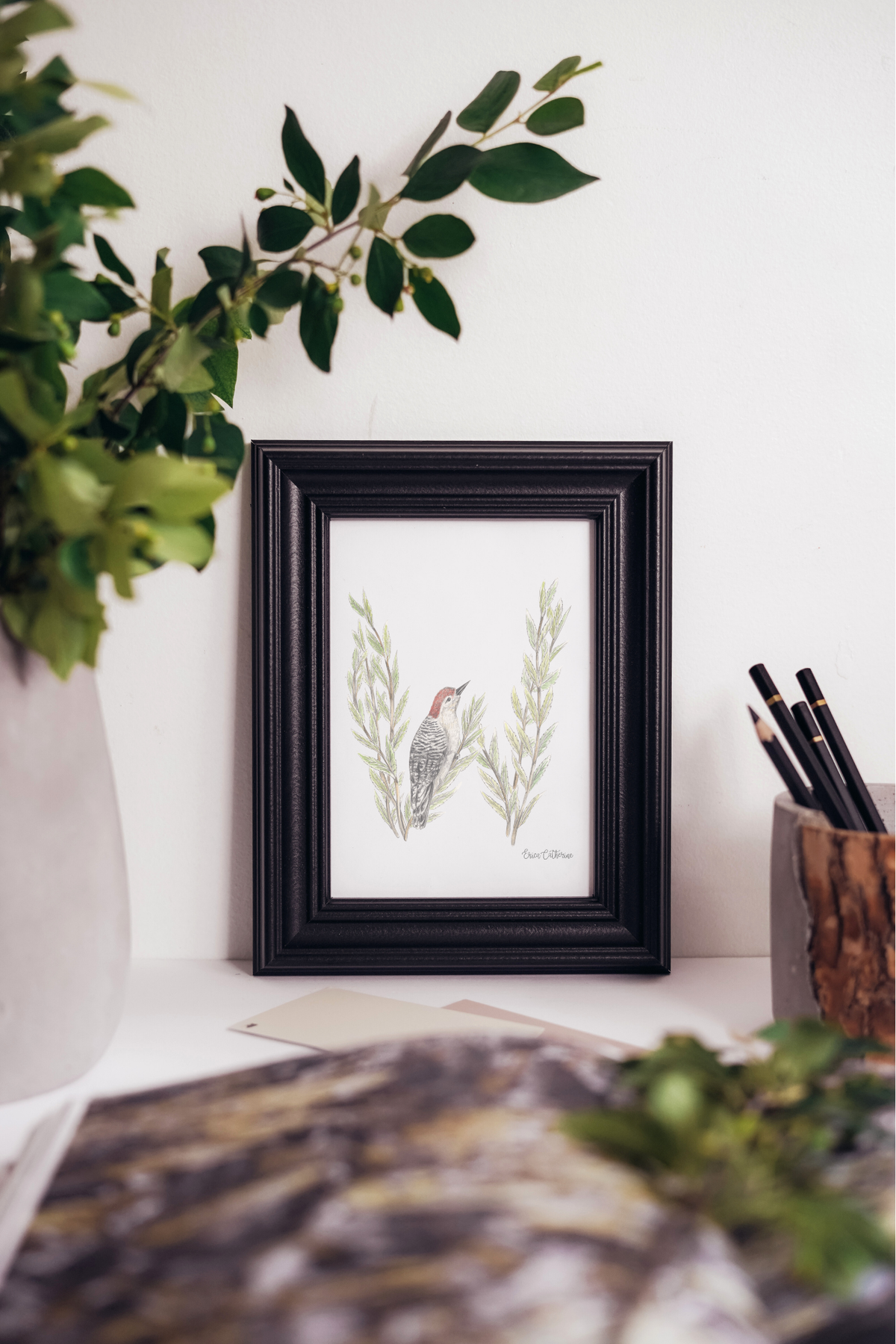 Letter W Woodland Alphabet Fine Art Print