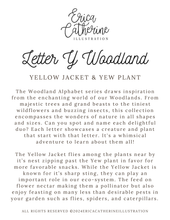 Load image into Gallery viewer, Letter Y Woodland Alphabet Fine Art Print