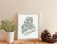 Load image into Gallery viewer, Maine State Map Art Print