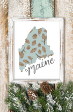 Load image into Gallery viewer, Maine State Map Art Print