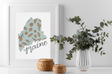 Load image into Gallery viewer, Maine State Map Art Print