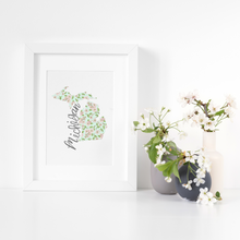 Load image into Gallery viewer, Michigan State Map Art Print