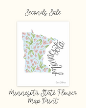 Load image into Gallery viewer, Minnesota State Flower Map - Seconds Sale