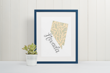 Load image into Gallery viewer, Nevada State Map Art Print