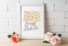 Load image into Gallery viewer, North Dakota State Map Art Print