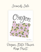 Load image into Gallery viewer, Oregon State Flower Map Print - Seconds Sale