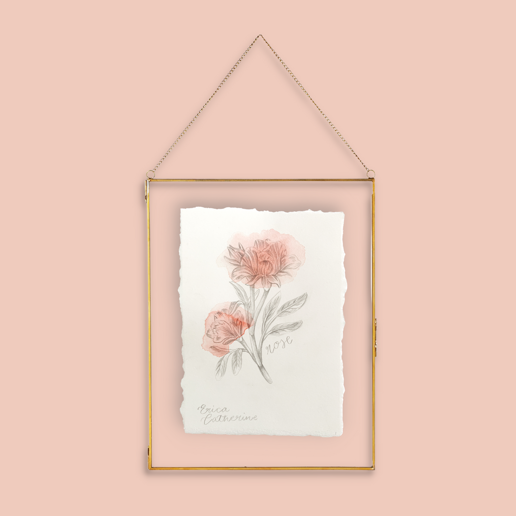 June Birth Flower - Rose Mini Original Drawing