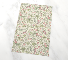 Load image into Gallery viewer, Strawberries Floral Tea Towel