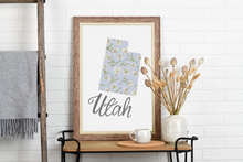 Load image into Gallery viewer, Utah State Map Art Print