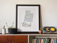 Load image into Gallery viewer, Utah State Map Art Print