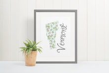 Load image into Gallery viewer, Vermont State Map Art Print
