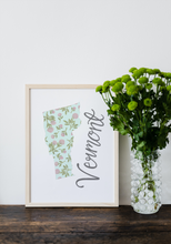 Load image into Gallery viewer, Vermont State Map Art Print