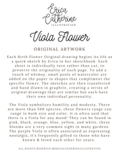 Load image into Gallery viewer, Viola Flower - Mini Original Drawing