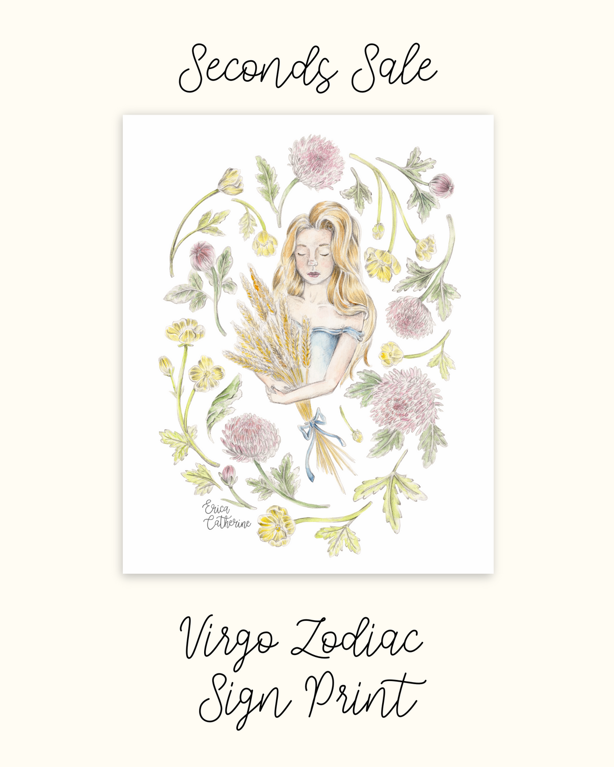 Virgo Zodiac Sign Print - Seconds Sale