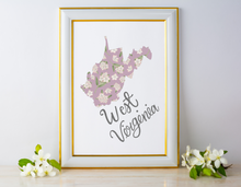 Load image into Gallery viewer, West Virginia State Map Art Print