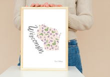 Load image into Gallery viewer, Wisconsin State Map Art Print
