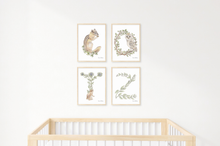 Load image into Gallery viewer, Letter O Woodland Alphabet Fine Art Print