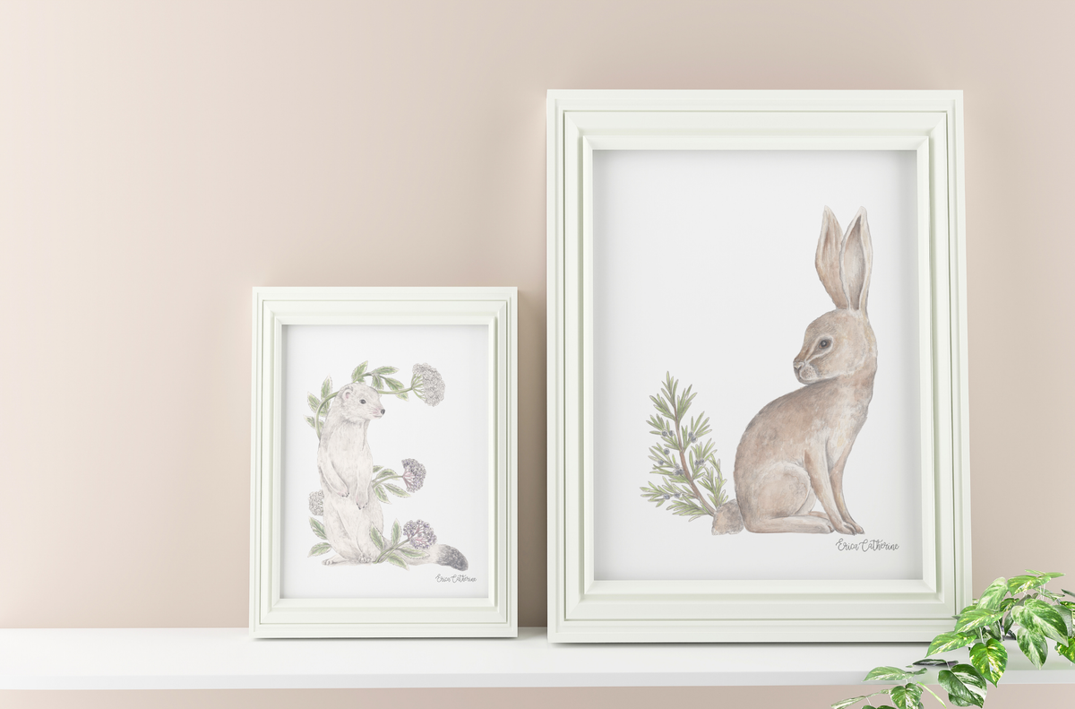 Letter J Woodland Alphabet Fine Art Print